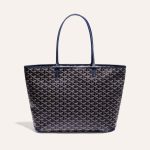 Goyard Artois MM Tote Navy Goyardine Canvas & Chevroches Calfskin Palladium Hardware